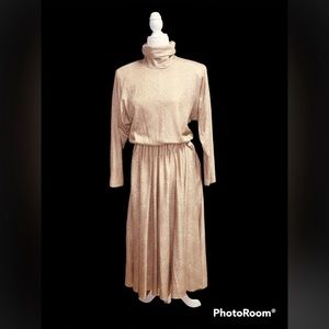 1980s neutral sweater dress